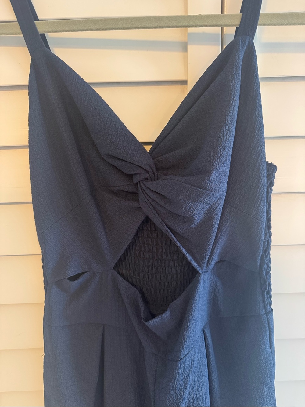 Navy Twist-Front Sleeveless Jumpsuit